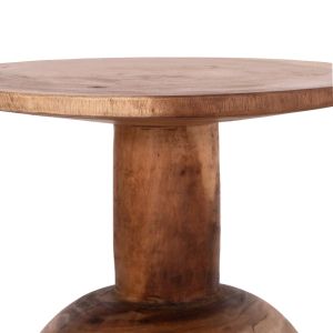 Холна маса кръгла Pumbe Hm9891.11 масивно дърво Suar в естествен цвят Φ40x50hcm.