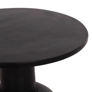 Холна маса кръгла Pumbe Hm9891.12 масивно дърво Suar в черен цвят Φ40x50hcm.