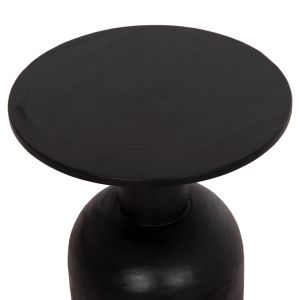 Холна маса кръгла Pumbe Hm9891.12 масивно дърво Suar в черен цвят Φ40x50hcm.