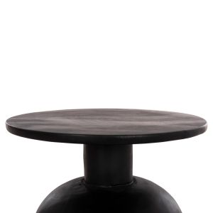 Холна маса кръгла Pumbe-s Hm9892.12 масивно дърво Suar в черен цвят Φ40x40hcm.