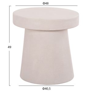 Coffee table round series Santorini Hm18052 MDF in white color Φ48x49hcm
