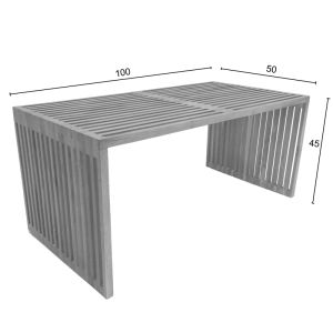 Холна маса марлин от тиково дърво в естествен нюанс 100x50x45 см