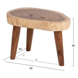 Холна маса масивно дърво суар Dompu Hm9630 с плот 8cм 66x44x46hcm