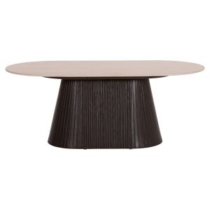 Oval coffee table Cater Hm18321 ceramic top with travertine stone look - MDF base 120x60x46h