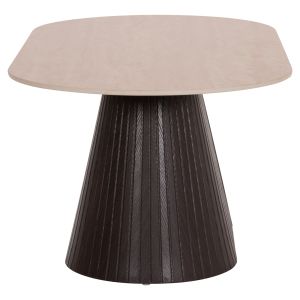 Oval coffee table Cater Hm18321 ceramic top with travertine stone look - MDF base 120x60x46h