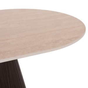 Oval coffee table Cater Hm18321 ceramic top with travertine stone look - MDF base 120x60x46h