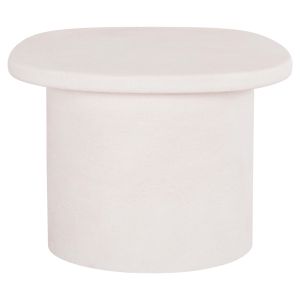 Coffee table oval series Santorini Hm18054 Mdf in musky white color 54x54.5x40hcm.