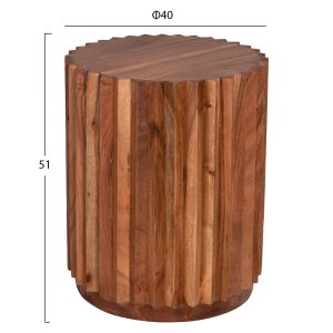 Холна помощна маса Sedge Naturally тропическа акация масив в натурален цвят D40x50hcm Hm9696