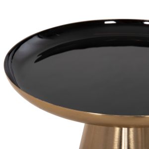 Холни маси 2бр Oluf μμ9921 плот черен емайл лак и медна основа D50xd41cm