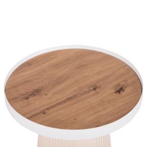 Холни маси 2бр. комплект Duncan Hm21082 Mdf в крем бяло и керамичен плот Φ80cm &amp; Φ45cm
