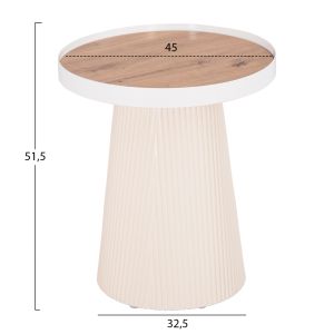 Холни маси 2бр. комплект Duncan Hm21082 Mdf в крем бяло и керамичен плот Φ80cm &amp; Φ45cm