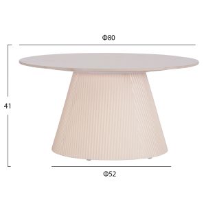 Холни маси 2бр. комплект Duncan Hm21082 Mdf в крем бяло и керамичен плот Φ80cm &amp; Φ45cm