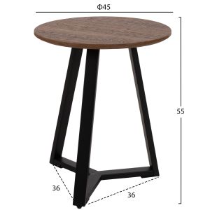 Холни маси 2бр. комплект Rocket Hm21090.02 Mdf в цвят орех Φ80cm &amp; Φ45cm