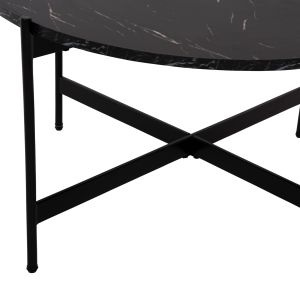 Холни маси 2бр. комплект Ronda Hm21089 Mdf в цвят черен мрамор Φ80cm Φ50cm