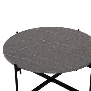 Холни маси 2бр. комплект Ronda Hm21089.01 Mdf в цвят сив мрамор Φ80cm Φ50cm