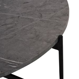 Холни маси 2бр. комплект Ronda Hm21089.01 Mdf в цвят сив мрамор Φ80cm Φ50cm