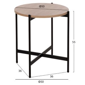 Холни маси 2бр. комплект Ronda Hm21089.02 Mdf в цвят Sonama Φ80cm Φ50cm