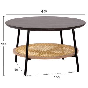Холни маси 2бр. комплект Sewell Hm21087 мдф-метал-синтетичен ратан Φ80cm Φ45cm