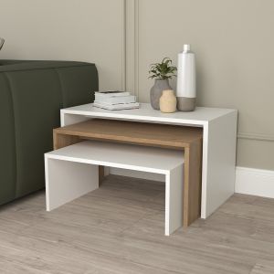 Холни маси 3бр. комплект Bentil Hm9444.11 меламин в сонама-бяло 65x35x45hcm.