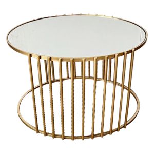 Coffee tables Boroni Gold 2 pieces 80x80x45 / 62x60x40