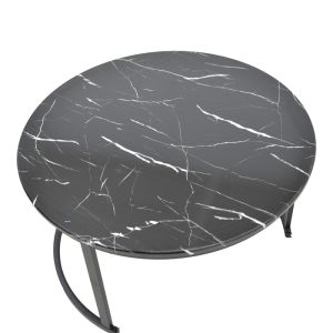 Холна маса Revelon комплект от 2 мдф с вид черен мрамор 80x80x45cm