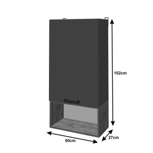 Холов комплекс Poelfy в цвят тъмно сиво-дъб 170x37.5x42см