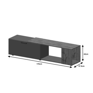 Холов комплекс Poelfy в цвят тъмно сиво-дъб 170x37.5x42см