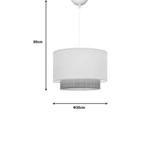 Цветна лампа Newbay текстил в бял и натурален цвят D30x80cm