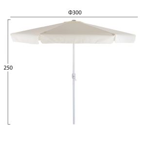 Umbrella D3.00x2.50 m, aluminum beige with side panel Hm6003
