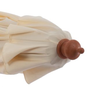 Wagner umbrella with beige shade and fringe - brown wooden stand D3x2,50hm ,01, Hm5776