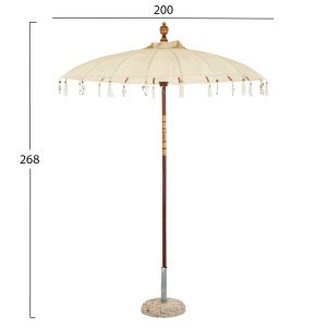 Umbrella without base in ivory color D200cm Hm6034