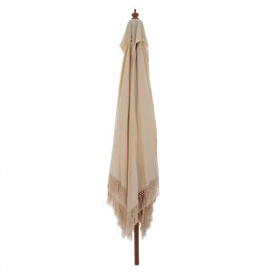 Umbrella professional Wagner macrame cross beige with wooden structure 3x3x2.50хm Hm5778.01