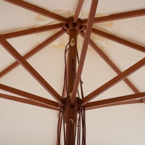 Umbrella professional Wagner macrame cross beige with wooden structure 3x3x2.50хm Hm5778.01
