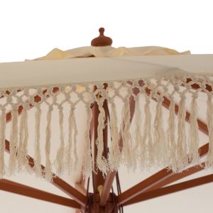 Umbrella professional Wagner macrame cross beige with wooden structure 3x3x2.50хm Hm5778.01