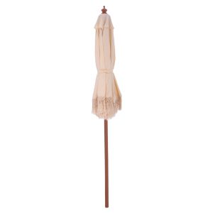 Umbrella professional Wagner macrame cross beige with wooden frame D225x2,60μm Hm5777,01