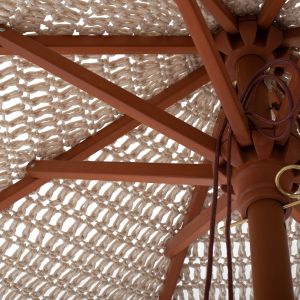 Umbrella professional Xena macrame handmade beige wooden frame D2.3x2.50μm Hm5779.01