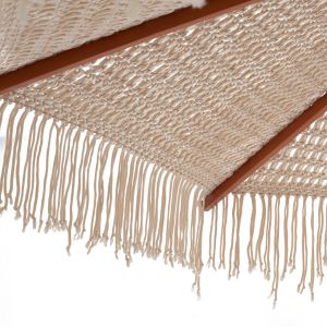 Umbrella professional Xena macrame handmade beige wooden frame D2.3x2.50μm Hm5779.01