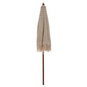 Umbrella professional Xena macrame handmade beige wooden frame D2.3x2.50μm Hm5779.01