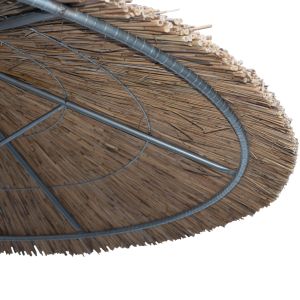 Umbrella with straw, wooden pole and support beams D216x270hcm Hm5896