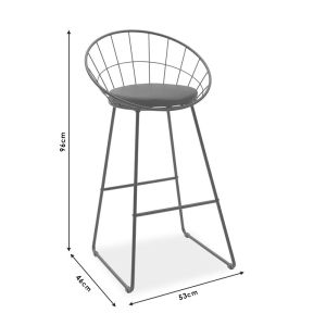 Black Seth bar stool with black seat