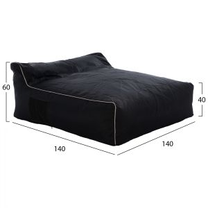 Black two-seater pouf Hm5773,12 140x140x40-60