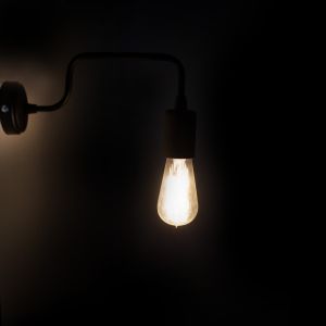 Black metal wall lamp