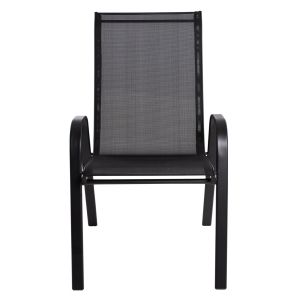 Black metal chair Leon with textile seat Hm5000,03