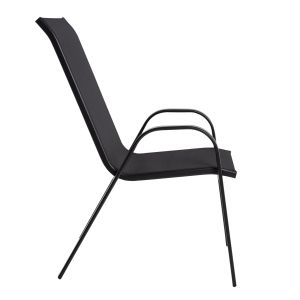 Black metal chair Leon with textile seat Hm5000,03