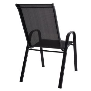 Black metal chair Leon with textile seat Hm5000,03