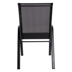Black metal chair Leon with textile seat Hm5000,03