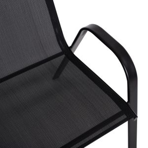 Black metal chair Leon with textile seat Hm5000,03