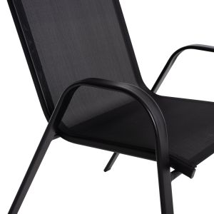 Black metal chair Leon with textile seat Hm5000,03