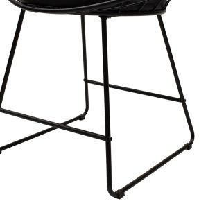 Black metal chair Seth with black seat
