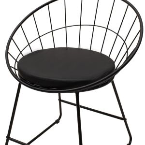 Black metal chair Seth with black seat